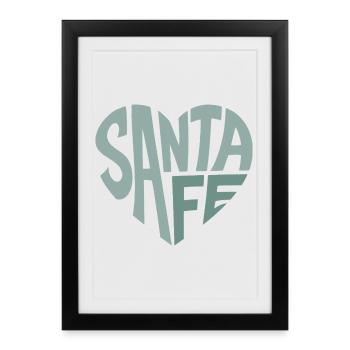 Cœur en lettres Santa Fe - Affiche encadrée (27 × 37 cm) - noir - Devant