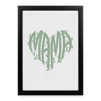 Font nature du cœur de maman - Affiche encadrée (27 × 37 cm) - noir - Devant