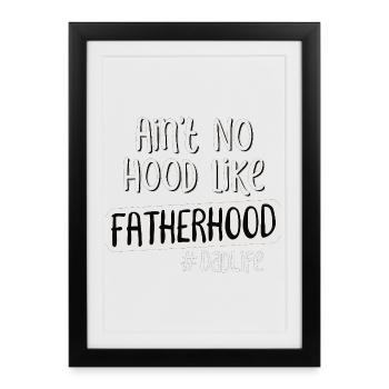 Père qui dit la paternité Papa Vie - Affiche encadrée (27 × 37 cm) - noir - Devant