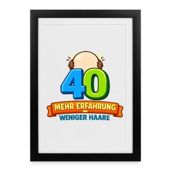 40 More experience Less hair - Framed poster (27 × 37 cm) - black - Front