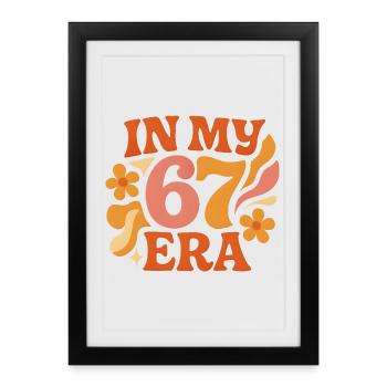 Dans mon anniversaire d’humour italien de cerveau pourri de l’ère 67 - Affiche encadrée (27 × 37 cm) - noir - Devant