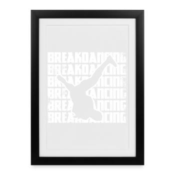 Funny Breakdancer - Framed poster (27 × 37 cm) - black - Front