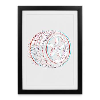 Car Tire Tuning Drift Motorsport Design - Framed poster (27 × 37 cm) - black - Front