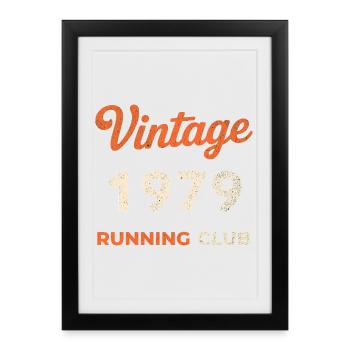 Vintage 1979 Running Club Birthday Gift Idea - Framed poster (27 × 37 cm) - black - Front