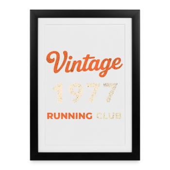 Vintage 1977 Running Club Birthday Gift Idea - Framed poster (27 × 37 cm) - black - Front