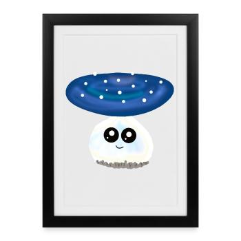 sweet mushroom mushrooms kawaii - Framed poster (27 × 37 cm) - black - Front