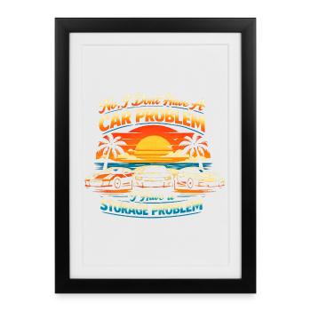 No, I don't have a car problem. Funny car mech - Framed poster (27 × 37 cm) - black - Front