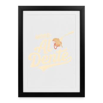 Al Dente Mood | Diction des pâtes - Affiche encadrée (27 × 37 cm) - noir - Devant