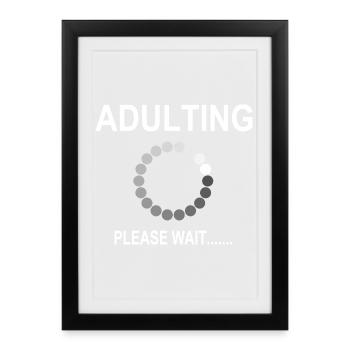 18. Geburtstag Erwachsensein lädt bitte warten - Gerahmtes Poster (27 × 37 cm) - Schwarz - Vorne