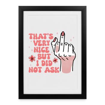 Sarcastique, je n’ai pas posé la question féministe - Affiche encadrée (27 × 37 cm) - noir - Devant