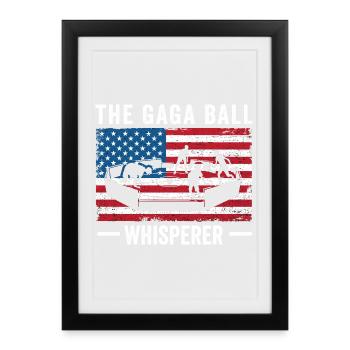 Gouvernier Chuchoteur de Gaga Ball Drapeau des États-Unis - Affiche encadrée (27 × 37 cm) - noir - Devant