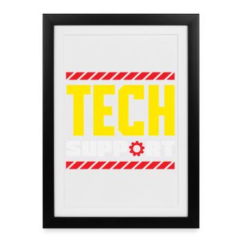 Tech Support Employee Gear Industrial - Framed poster (27 × 37 cm) - black - Front