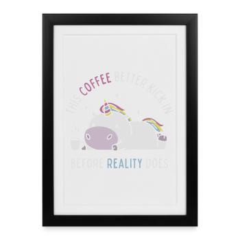 Le café avant la réalité - Affiche encadrée (27 × 37 cm) - noir - Devant