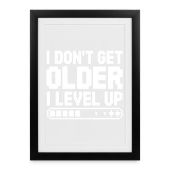 I Don't Get Older I Level Up - Framed poster (27 × 37 cm) - black - Front