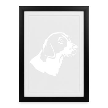 Harrier Head « Édition Noire » - Affiche encadrée (27 × 37 cm) - noir - Devant