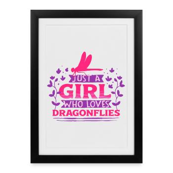 Libellules - Affiche encadrée (27 × 37 cm) - noir - Devant