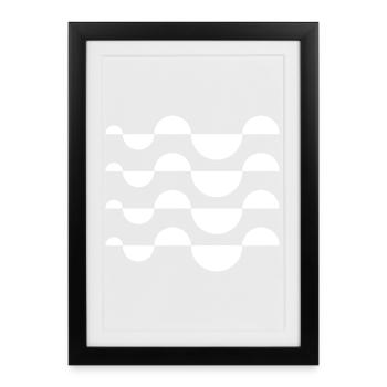 Wavy Stripe Mosaic - Framed poster (27 × 37 cm) - black - Front