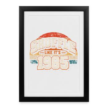 Shuffle Like It's 1985 Vintage Anniversary Gift - Framed poster (27 × 37 cm) - black - Front