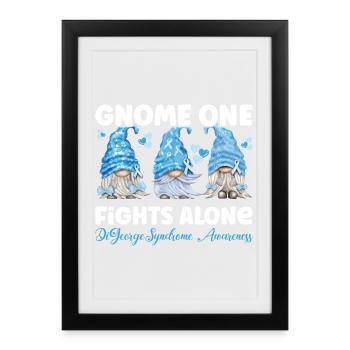 Gnome One combat seul Bleu Clair Syndrome de Digeorge - Affiche encadrée (27 × 37 cm) - noir - Devant