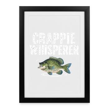 Motif du poisson chuchoteur de crappies - Affiche encadrée (27 × 37 cm) - noir - Devant