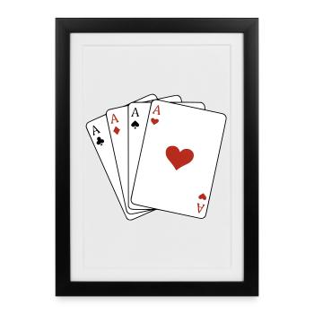 Four Aces - Framed poster (27 × 37 cm) - black - Front
