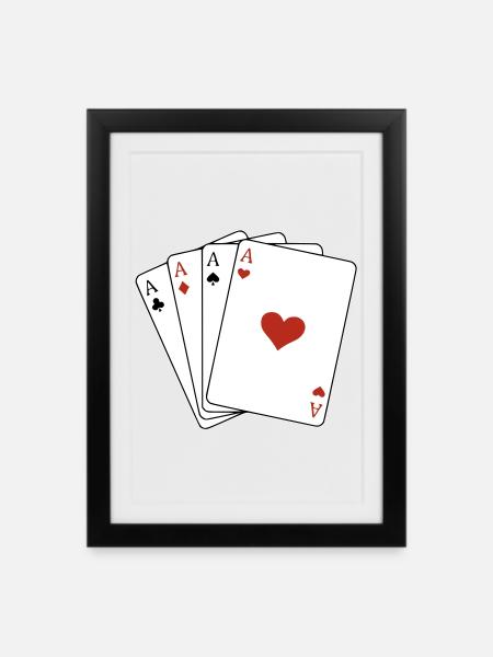 carré d'as - Gerahmtes Poster (27 × 37 cm) - Schwarz