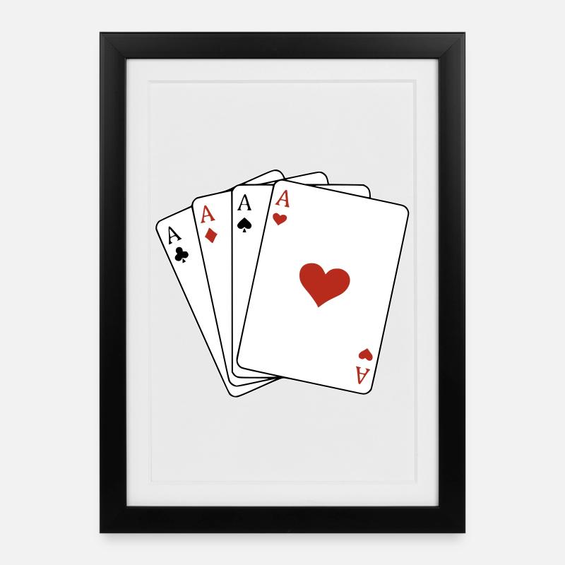 carré d'as - Gerahmtes Poster (27 × 37 cm) - Schwarz