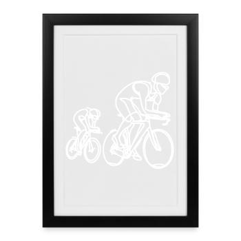 Cyclist Drawing - Framed poster (27 × 37 cm) - black - Front