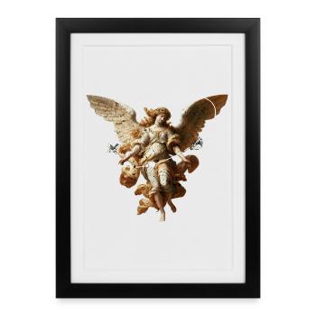 Angel with weathered wings - Framed poster (27 × 37 cm) - black - Front