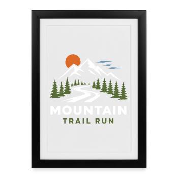 Mountain Trail Run - Framed poster (27 × 37 cm) - black - Front