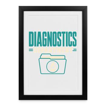 Semaine du laboratoire de pathologie, Diagnostic, - Affiche encadrée (27 × 37 cm) - noir - Devant