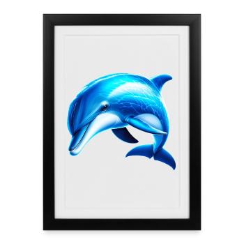 dauphin - Affiche encadrée (27 × 37 cm) - noir - Devant