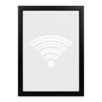 Connexion forestière sans Wi-Fi - Affiche encadrée (27 × 37 cm) - noir - Devant