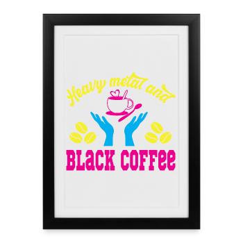 Death Metal du Heavy Metal et du Festival Schwarzkaffee - Affiche encadrée (27 × 37 cm) - noir - Devant