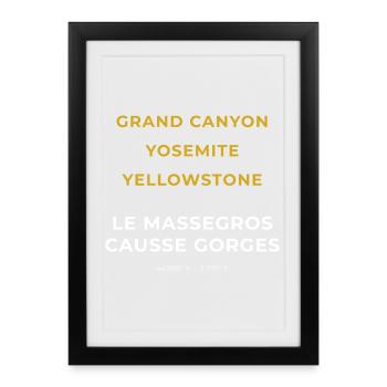 Le Massegros Causse Gorges Lozère - Grand Canyon - Affiche encadrée (27 × 37 cm) - noir - Devant
