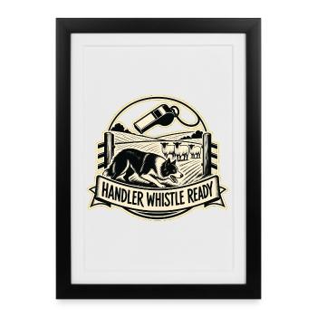 HANDLER WHISTLE READY Dog - Framed poster (27 × 37 cm) - black - Front
