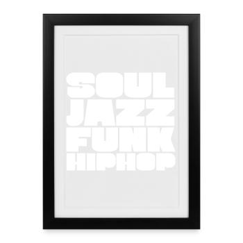 Soul Jazz Funk HipHop Typeface - Framed poster (27 × 37 cm) - black - Front