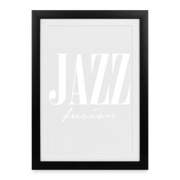 Logo typographique Jazz Fusion - Affiche encadrée (27 × 37 cm) - noir - Devant