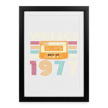 1977 Vintage Retro Geburtstagsgeschenk - Gerahmtes Poster (27 × 37 cm) - Schwarz - Vorne