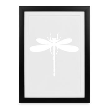 Insecte libellule - Affiche encadrée (27 × 37 cm) - noir - Devant