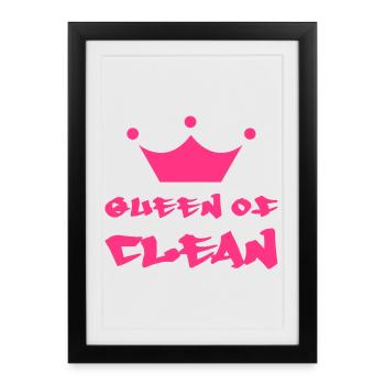 Queen of Clean - Affiche encadrée (27 × 37 cm) - noir - Devant