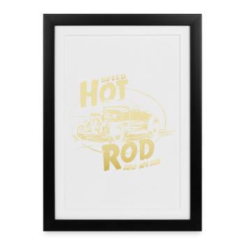 Garage Hot Rod V8 - Affiche encadrée (27 × 37 cm) - noir - Devant