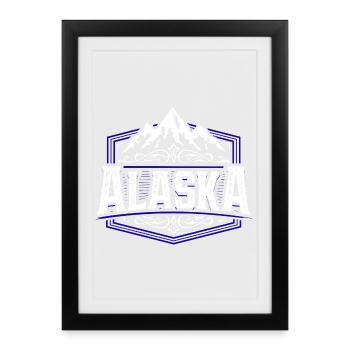 Alaska | Alaska typography - Framed poster (27 × 37 cm) - black - Front