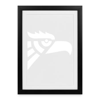 Aztec white eagle head - Framed poster (27 × 37 cm) - black - Front