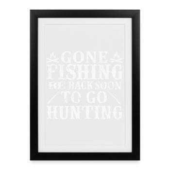 Angler Motif - Framed poster (27 × 37 cm) - black - Front