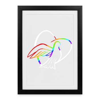 Dove of peace in rainbow colors - Framed poster (27 × 37 cm) - black - Front