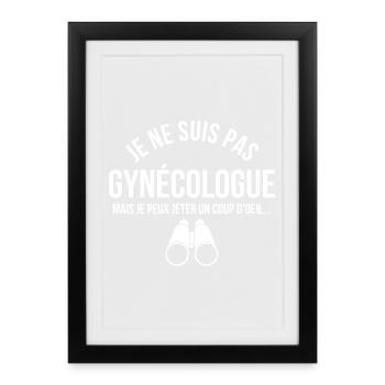 gynécologue, médecin, docteur - Affiche encadrée (27 × 37 cm) - noir - Devant