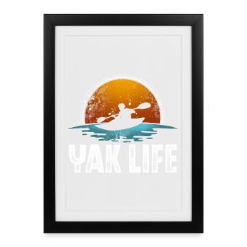 Kayak Kayaking - Affiche encadrée (27 × 37 cm) - noir - Devant