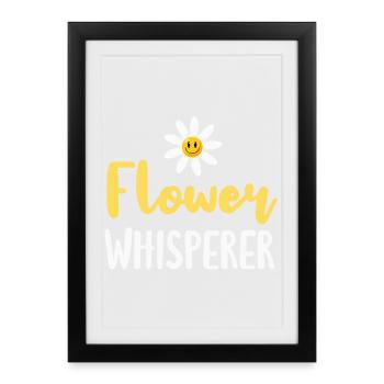 Fleur Margarite Fleuriste - Affiche encadrée (27 × 37 cm) - noir - Devant