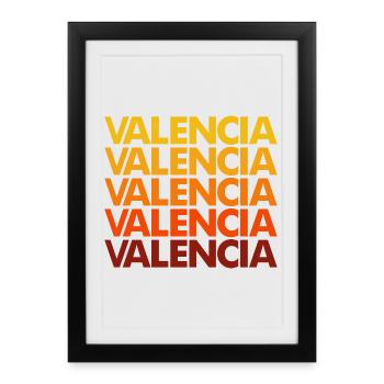 Valencia Gradient Font Stack - Framed poster (27 × 37 cm) - black - Front